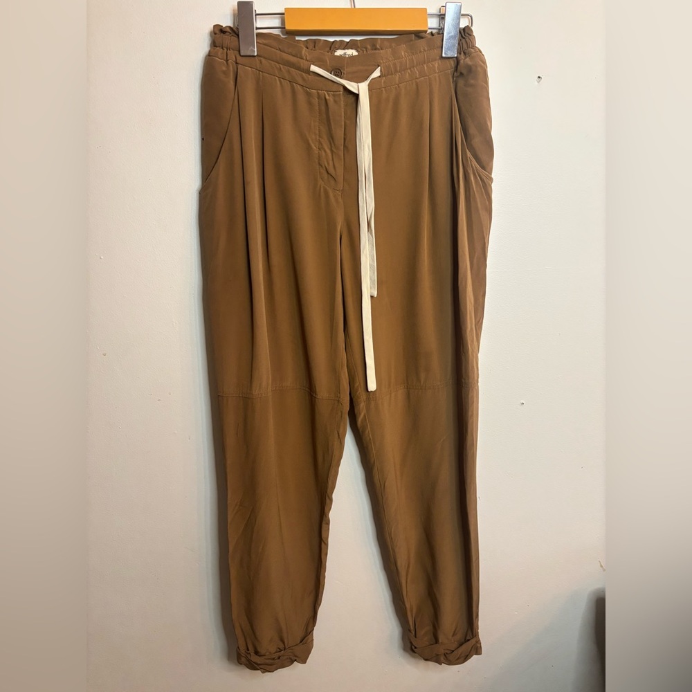 Wilfred MARAIS Tan Silk Pants Joggers Size 2